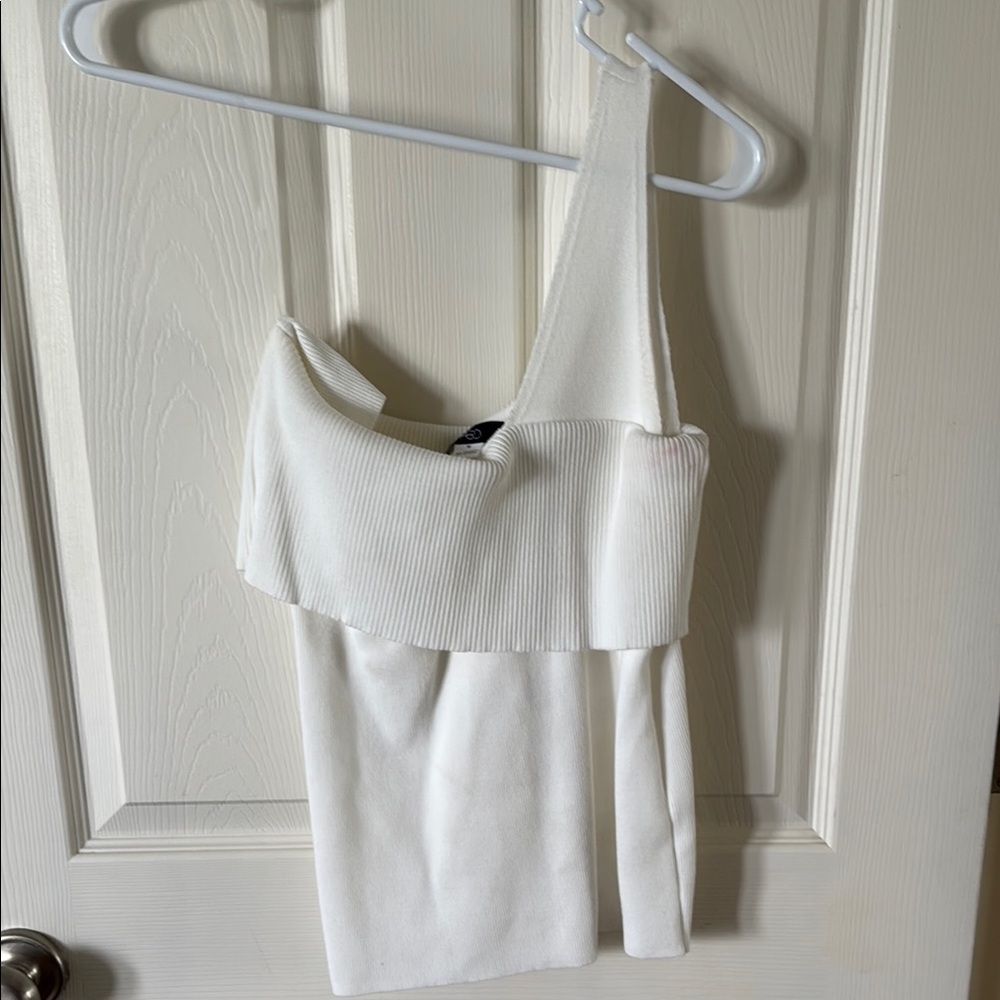 Elegant White One-Shoulder Top